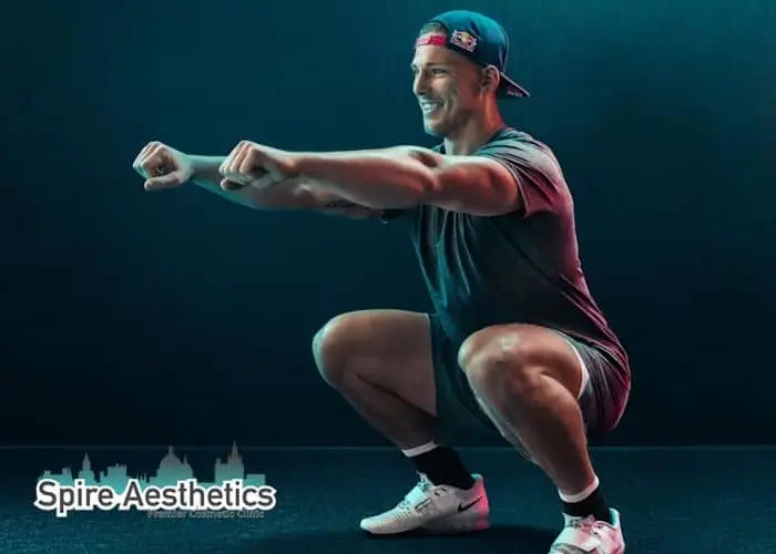 Image of man build leg muscle Harwich through exercise